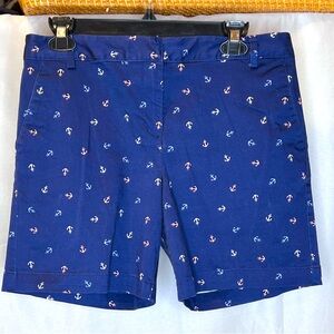 IZOD Navy Cotton Shorts with Colorful Anchors Size 6